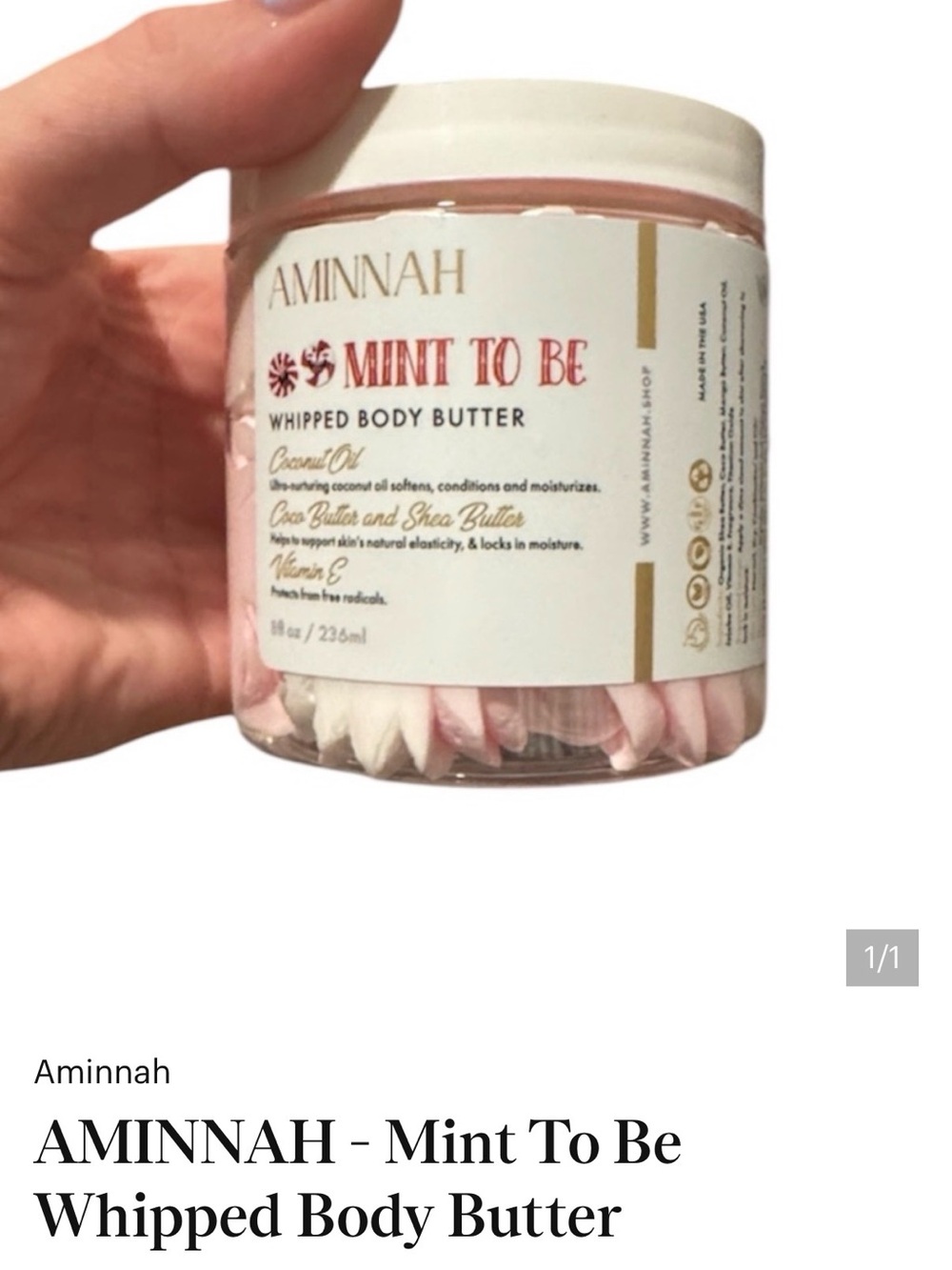 AMINNAH Mint To Be Whipped Body Butter — Pink & White